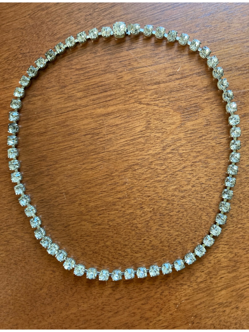Crystal Tennis Necklace - Light Rhinestone Choker Vintage 1990s